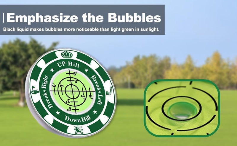 Tsocent Golf Green Reader, 2 Pack Ball Marker for Putting Green with High Precision Horizontal Bubble, Golf Accessories Putt Aid Tool with Hat Clip, Present for Men Women - Image 2